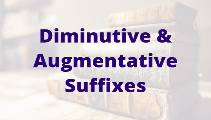 Diminutive and Augmentative Suffixes